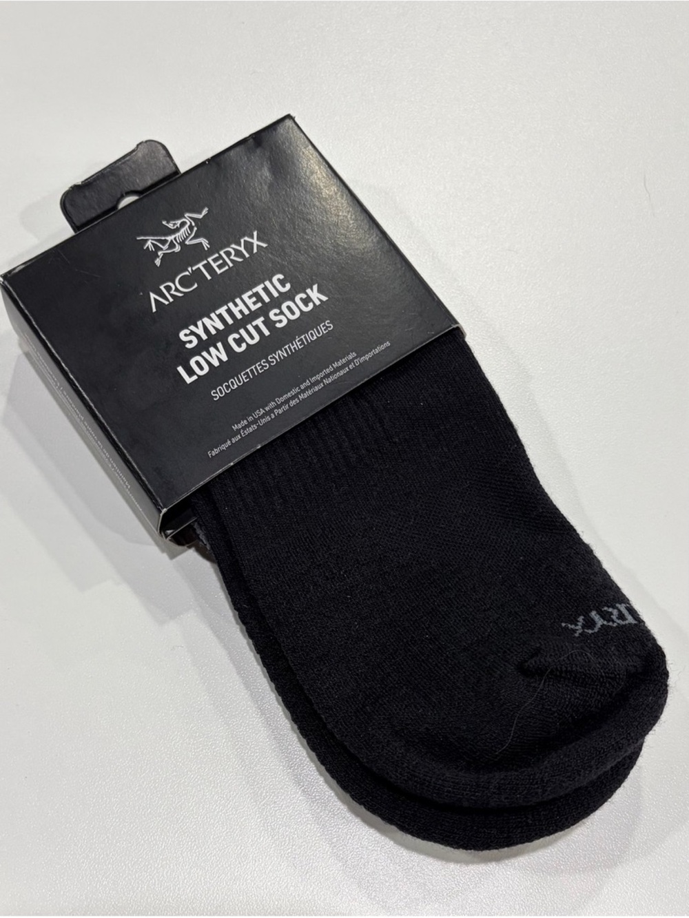 Arc’teryx Men's Medium Synthetic Low Cut Sock Black NWT Cushioned Breathable
